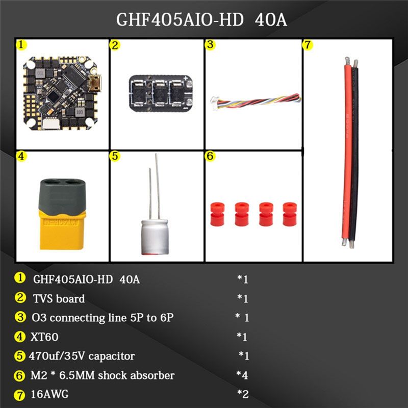 Fpv Drone Flight Controller - ABTI-GHF405AIO-HD 40A AIO Kontroler Lotu F405